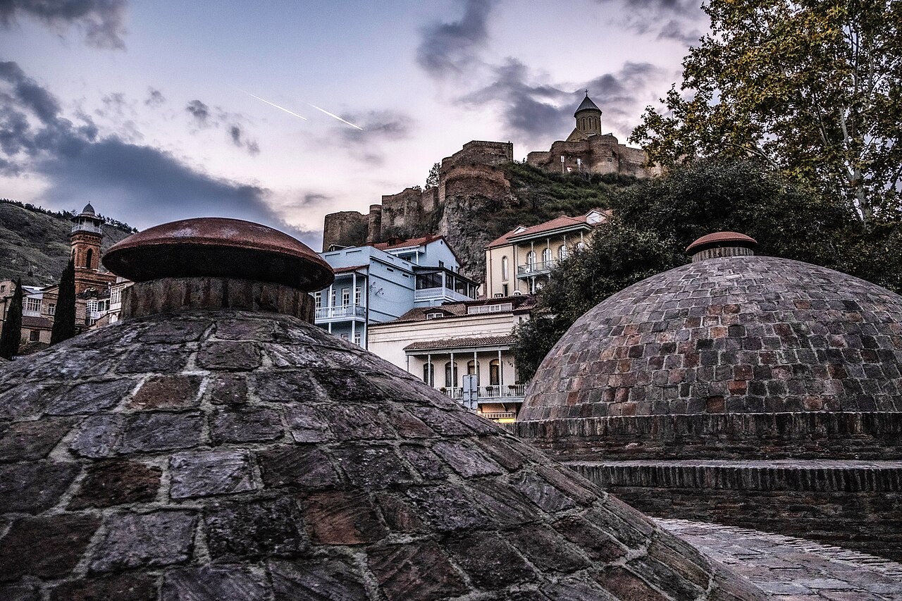 Brick domes of the sulfur baths in Tbilisi's Abanotubani district