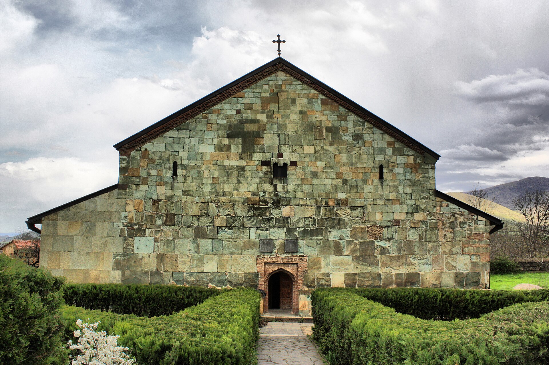 Stone basilica and courtyard at Bolnisi Sioni