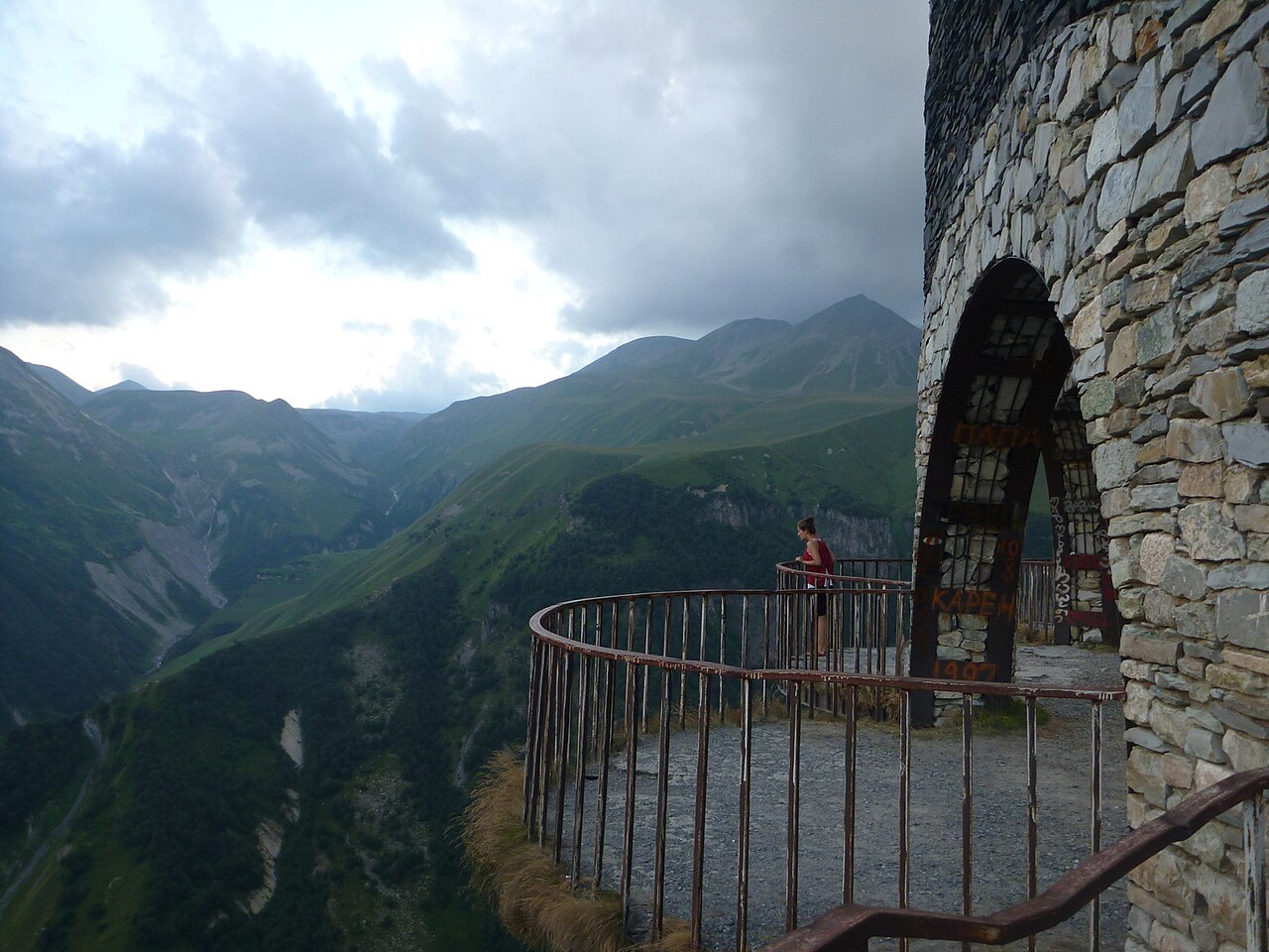 Caucasus valley seen from the Gudauri Panorama viewing area