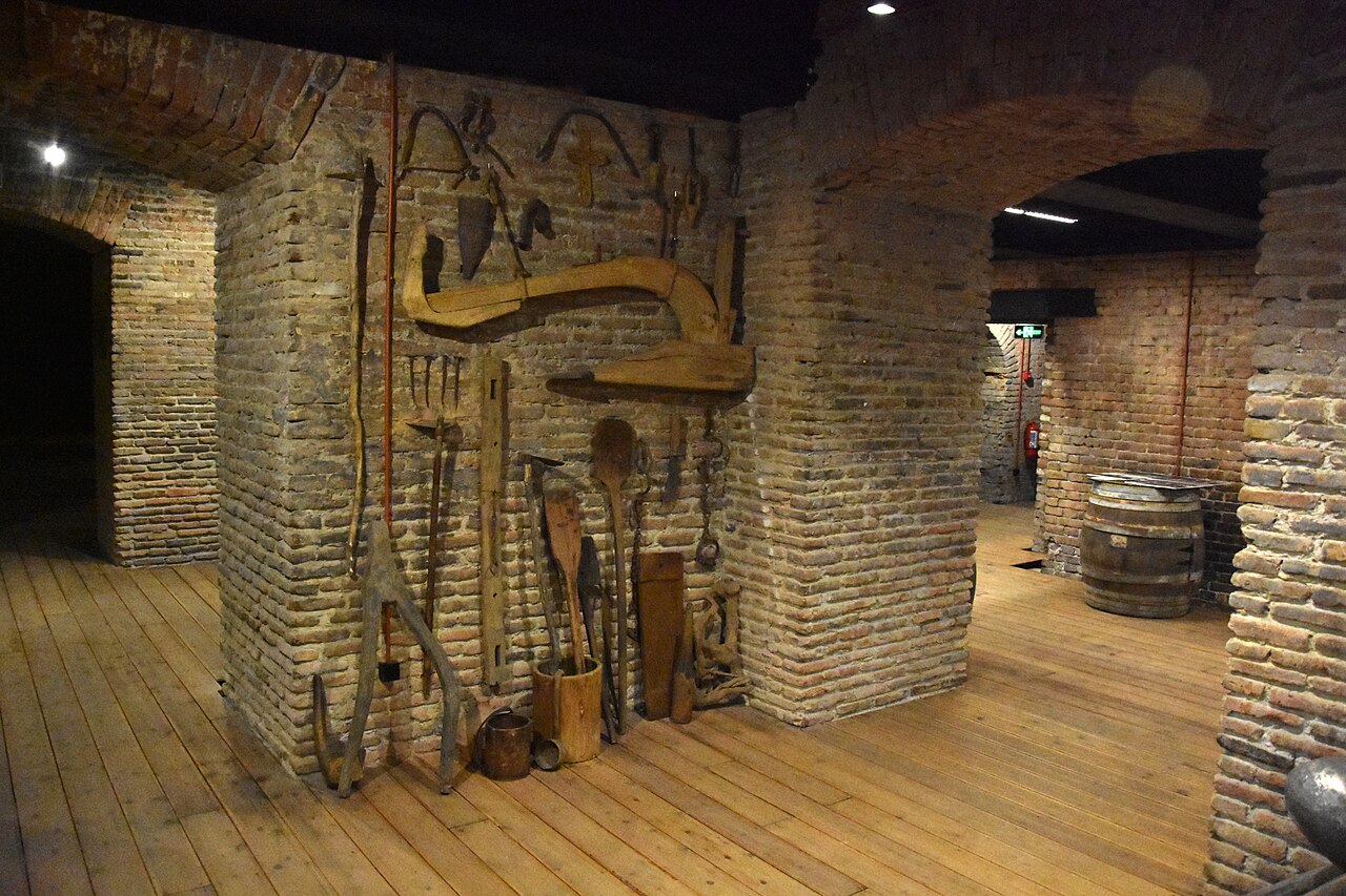 Historic brick cellar interior at Tbilisi's Wine Museum