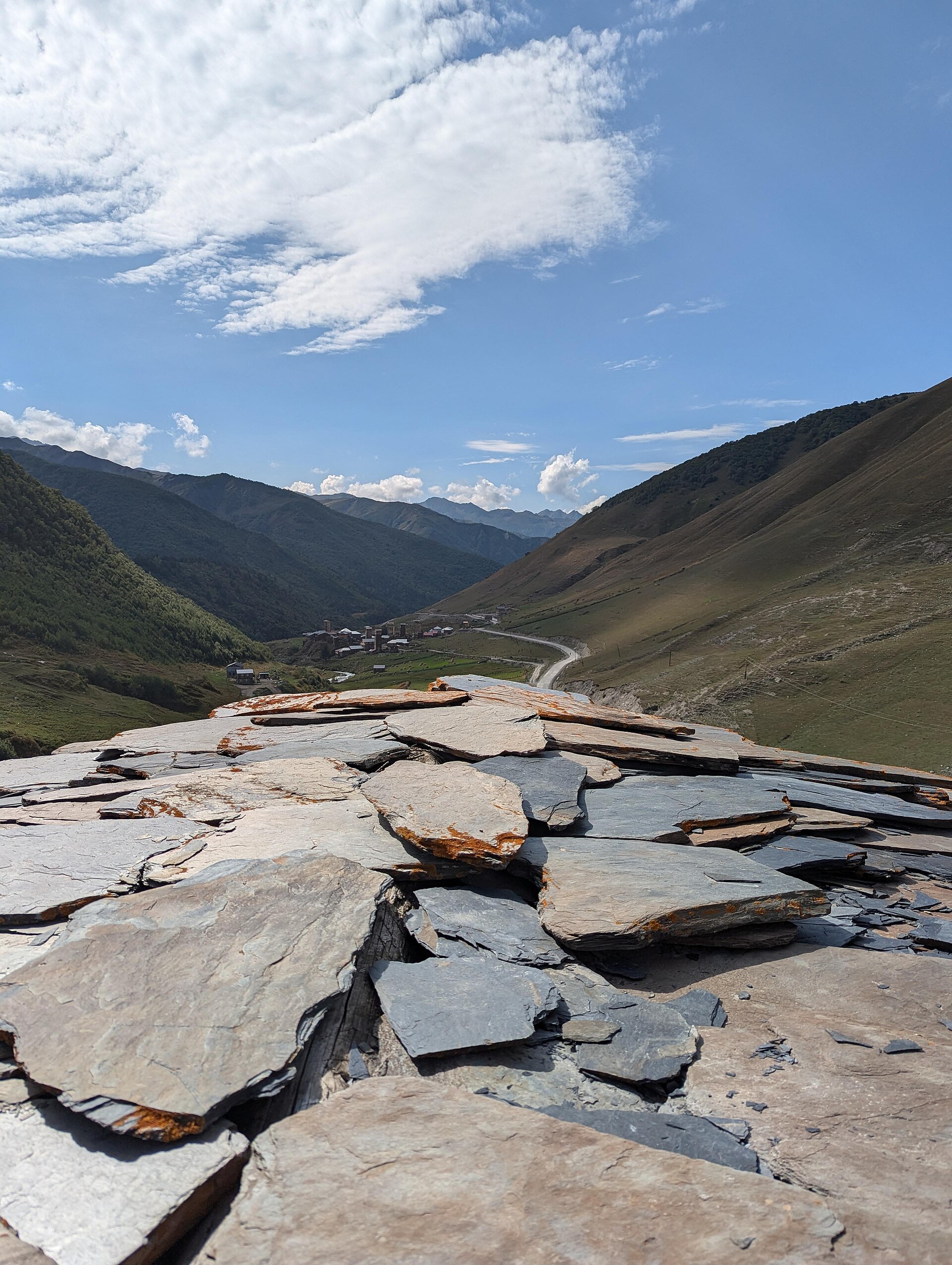 View from the Lower Fortress Tower of Chazhashi over Ushguli and the Enguri River valley